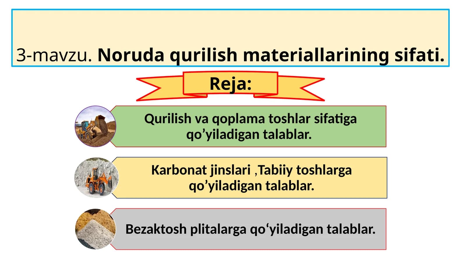 Noruda qurilish materiallarining sifati