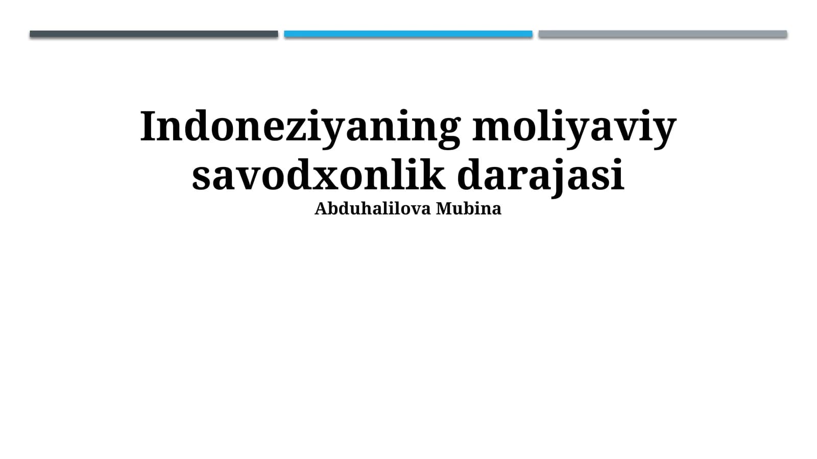 Indoneziyaning moliyaviy savodxonlik darajasi