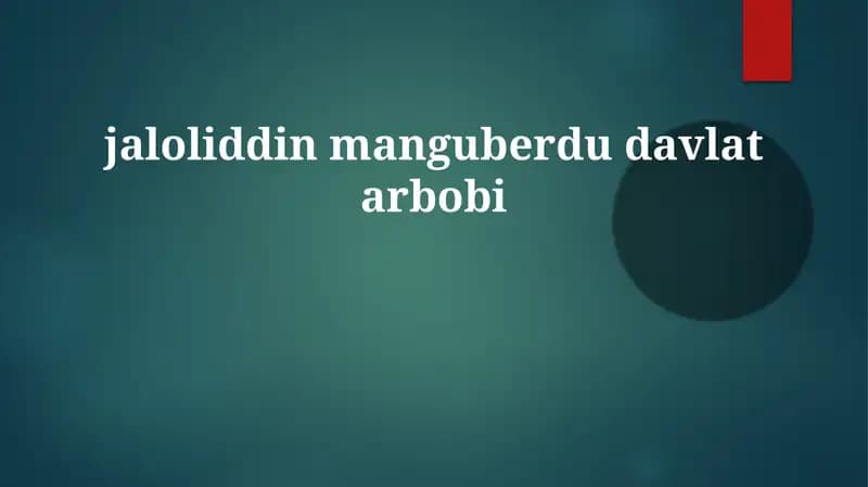 jaloliddinmanguberdudavlatarbobi