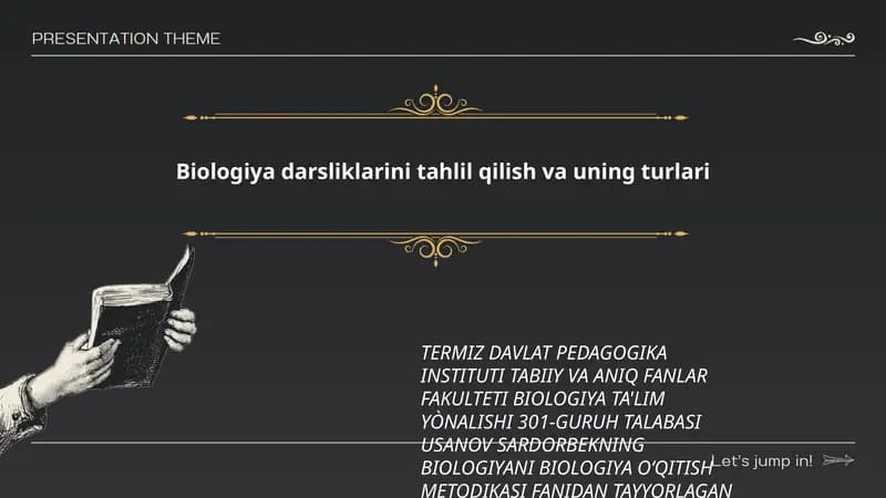 BioIogiya oʻqitish metodikasi