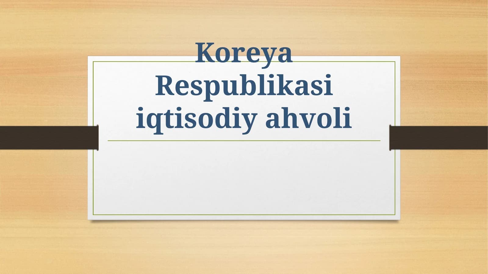 Koreya Respublikasi iqtisodiy ahvoli