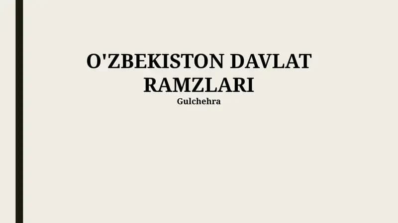 O'ZBEKISTON DAVLAT RAMZLARI