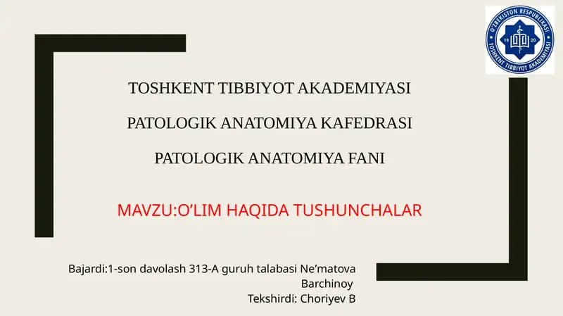PATOLOGIK ANATOMIYA