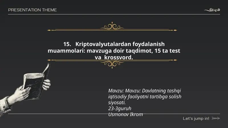 Davlatning tashqi iqtisodiy faoliyatni tartibga solish siyosati