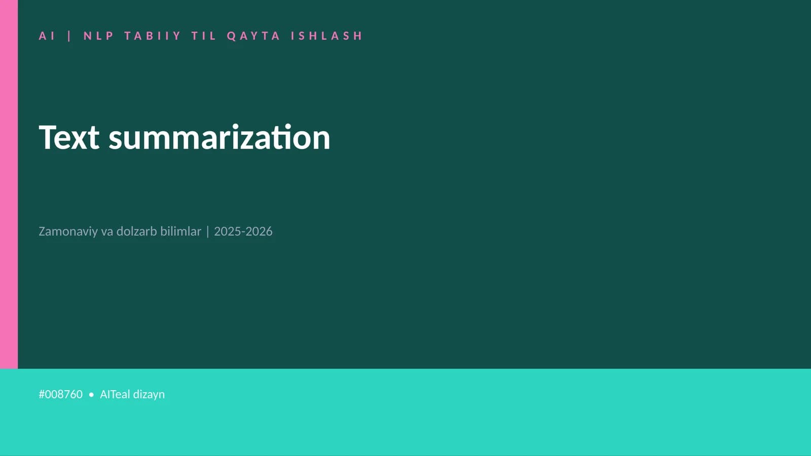 AI | NLP TABIIY TIL QAYTA ISHLASH