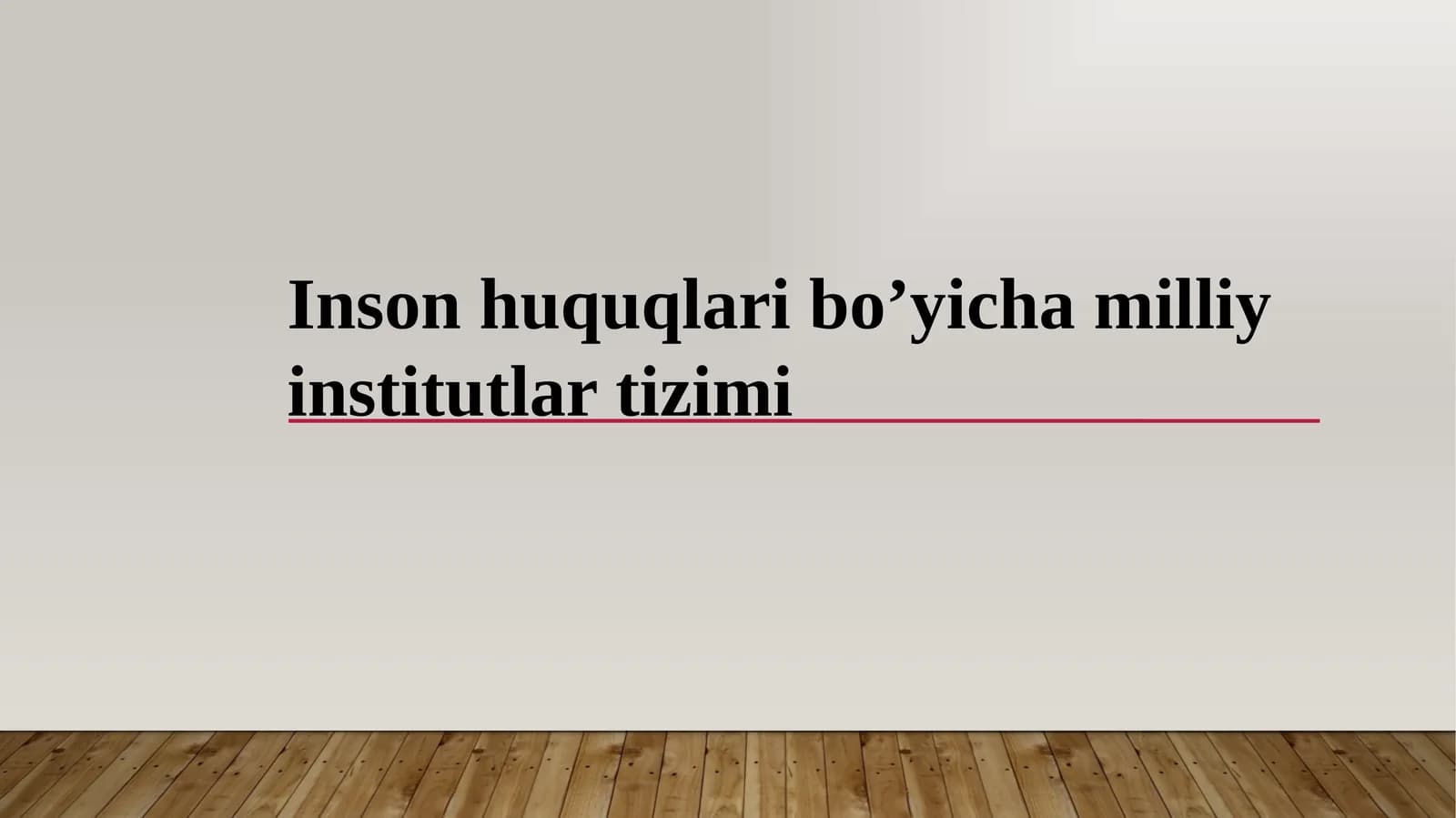 Inson huquqlari bo’yicha milliy institutlar tizimi