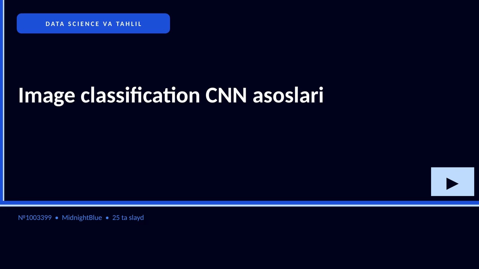 Image classification CNN asoslari