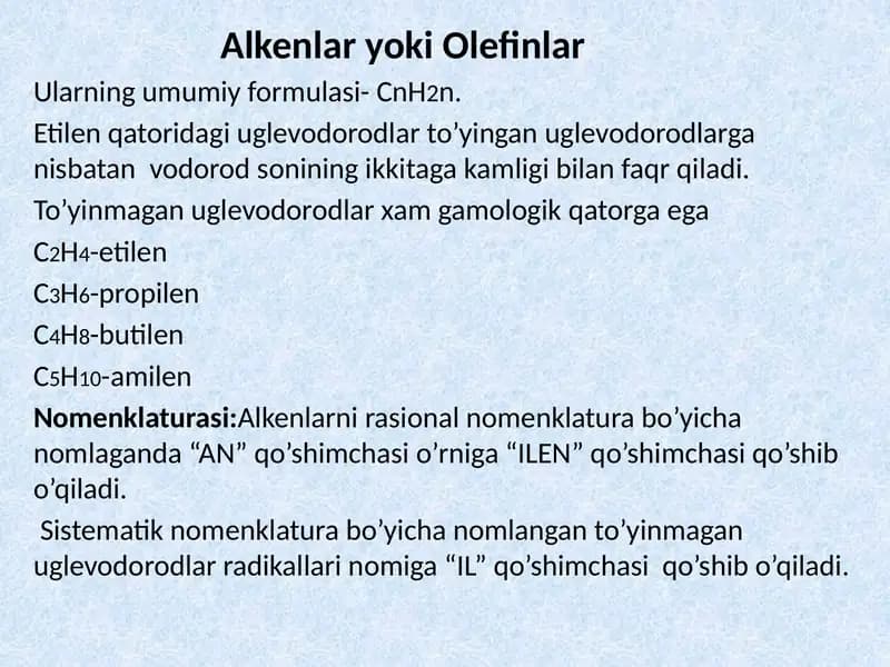 AlkenlaryokiOlefinlar