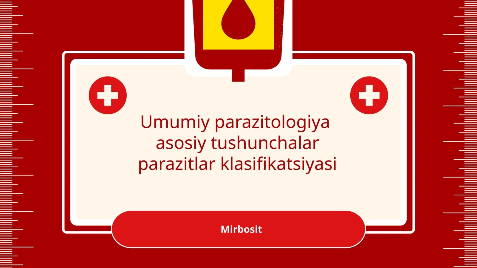 Umumiy parazitologiya asosiy tushunchalar parazitlar klasifikatsiyasi
