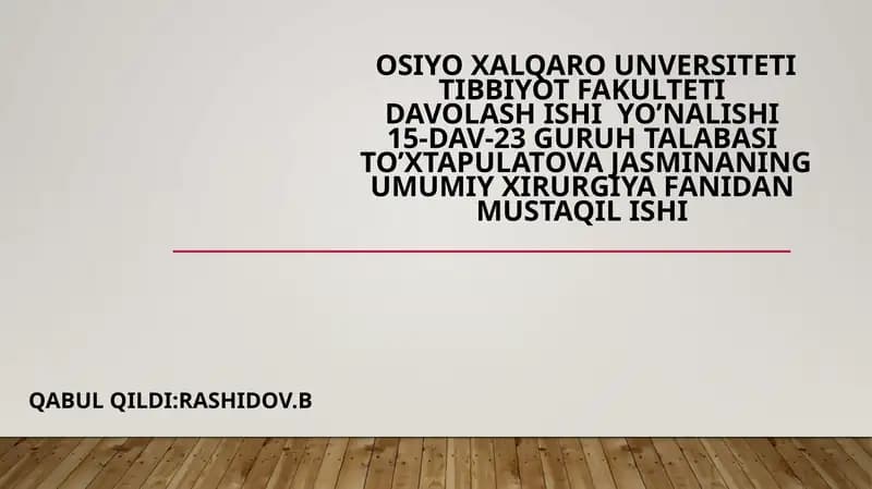 QANDLI DIABETLI BEMORLARDA YUMSHOQ TO’QIMALAR XIRURGIK INFEKSIYASINI DAVOLASH USULLARI