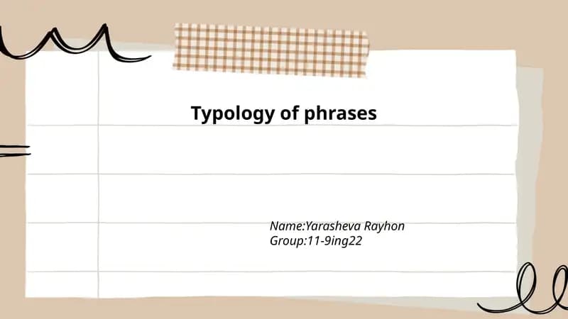 Typology of phrases