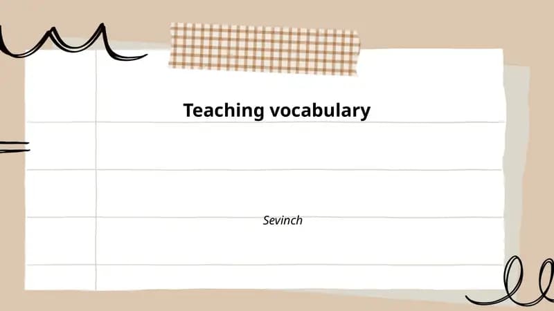 Teaching vocabulary
