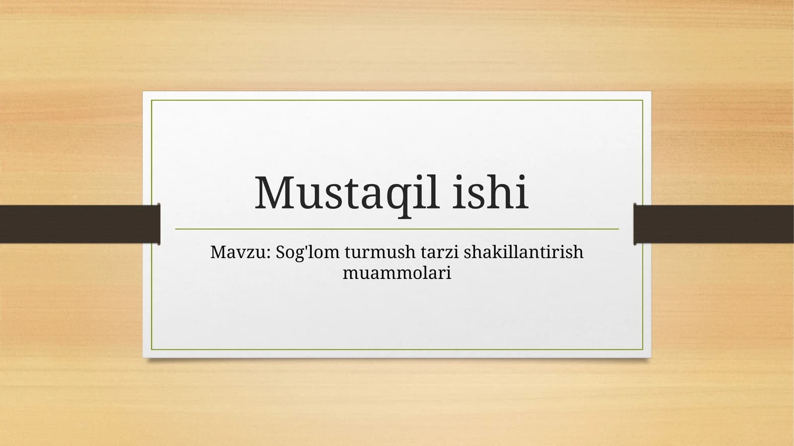 Sog'lom turmush tarzi shakillantirish muammolari