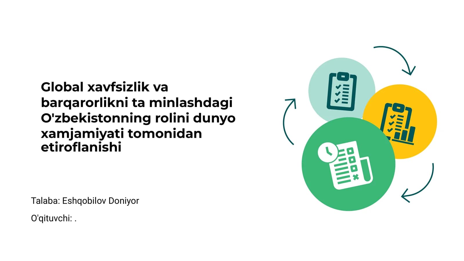 O'zbekistonning xavfsizlikni ta'minlashdagi roli