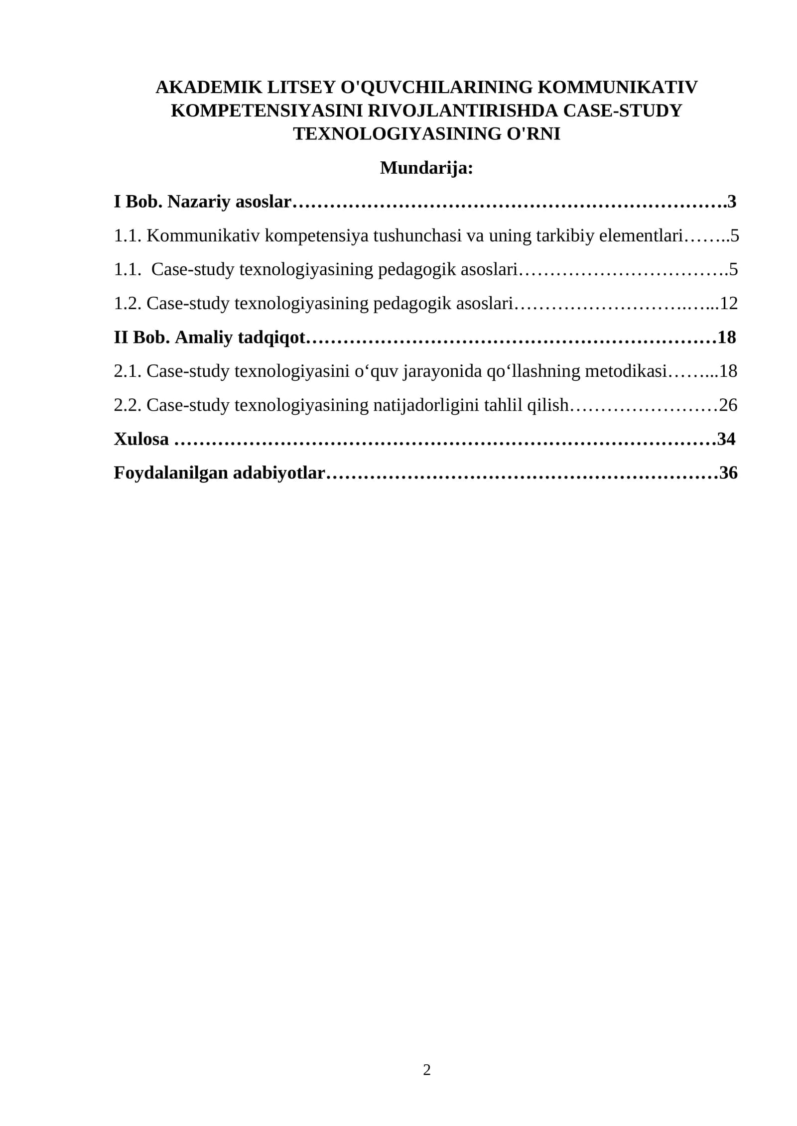 AKADEMIK LITSEY O'QUVCHILARINING KOMMUNIKATIV KOMPETENSIYASINI RIVOJLANTIRISHDA CASE-STUDY TEXNOLOGIYASINING O'RNI