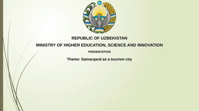 Samarqand as a tourism city