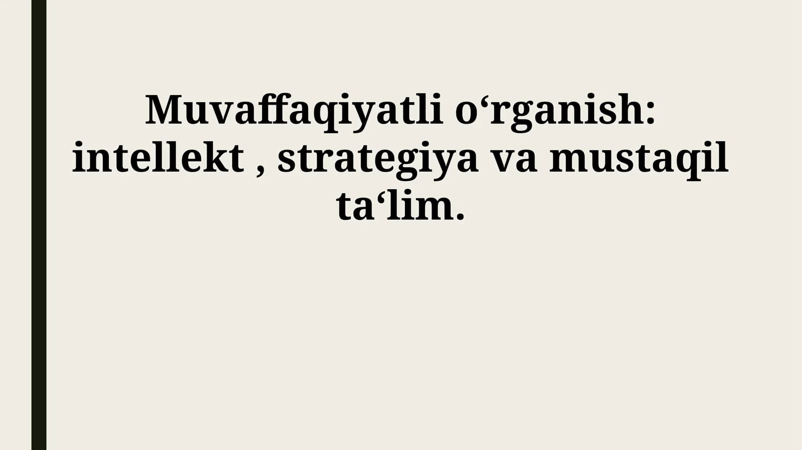Samarali O'rganish Strategiyalari