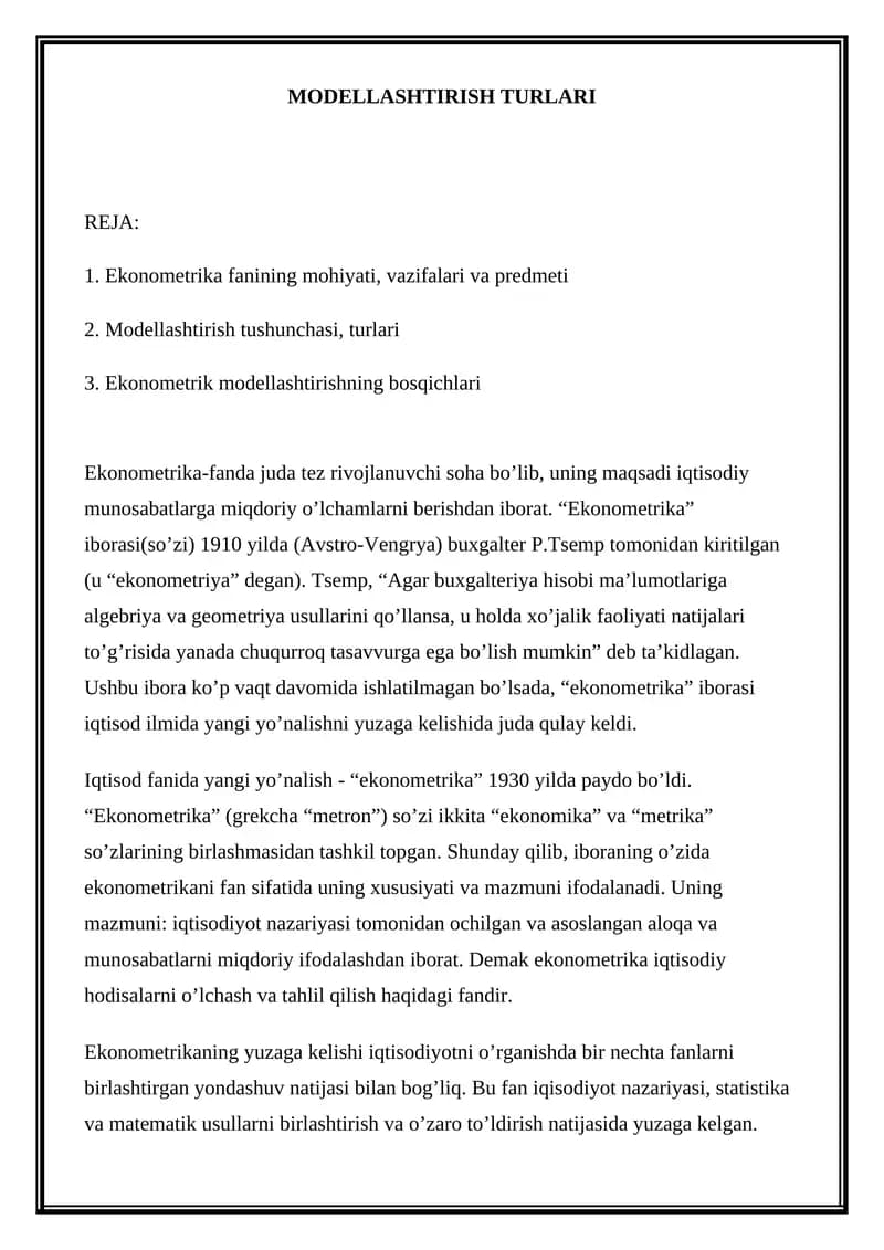 Ekonometrika