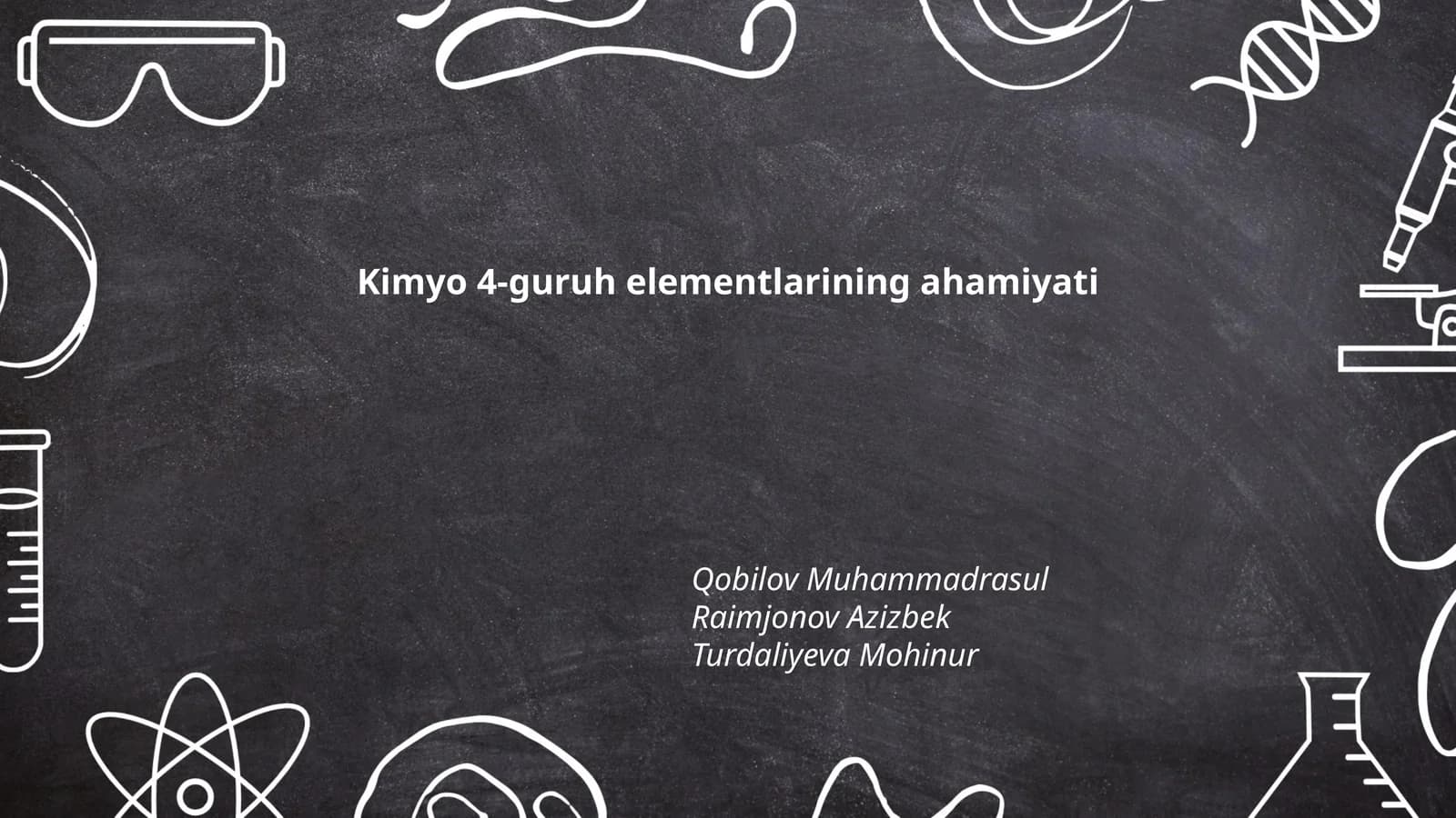 Kimyo 4-guruh elementlarining ahamiyati