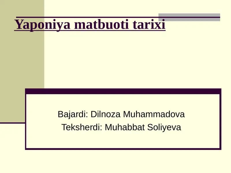 Yaponiya matbuoti tarixi