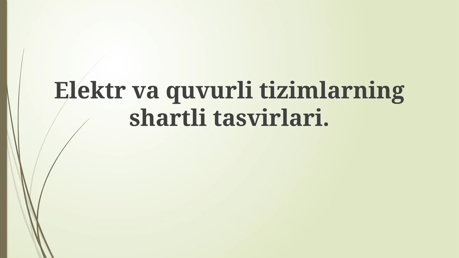 Elektr va sanitariya-texnik tizimlarning shartli tasvirlari