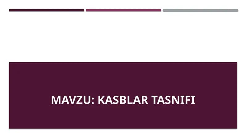 kasblar Tasnifi