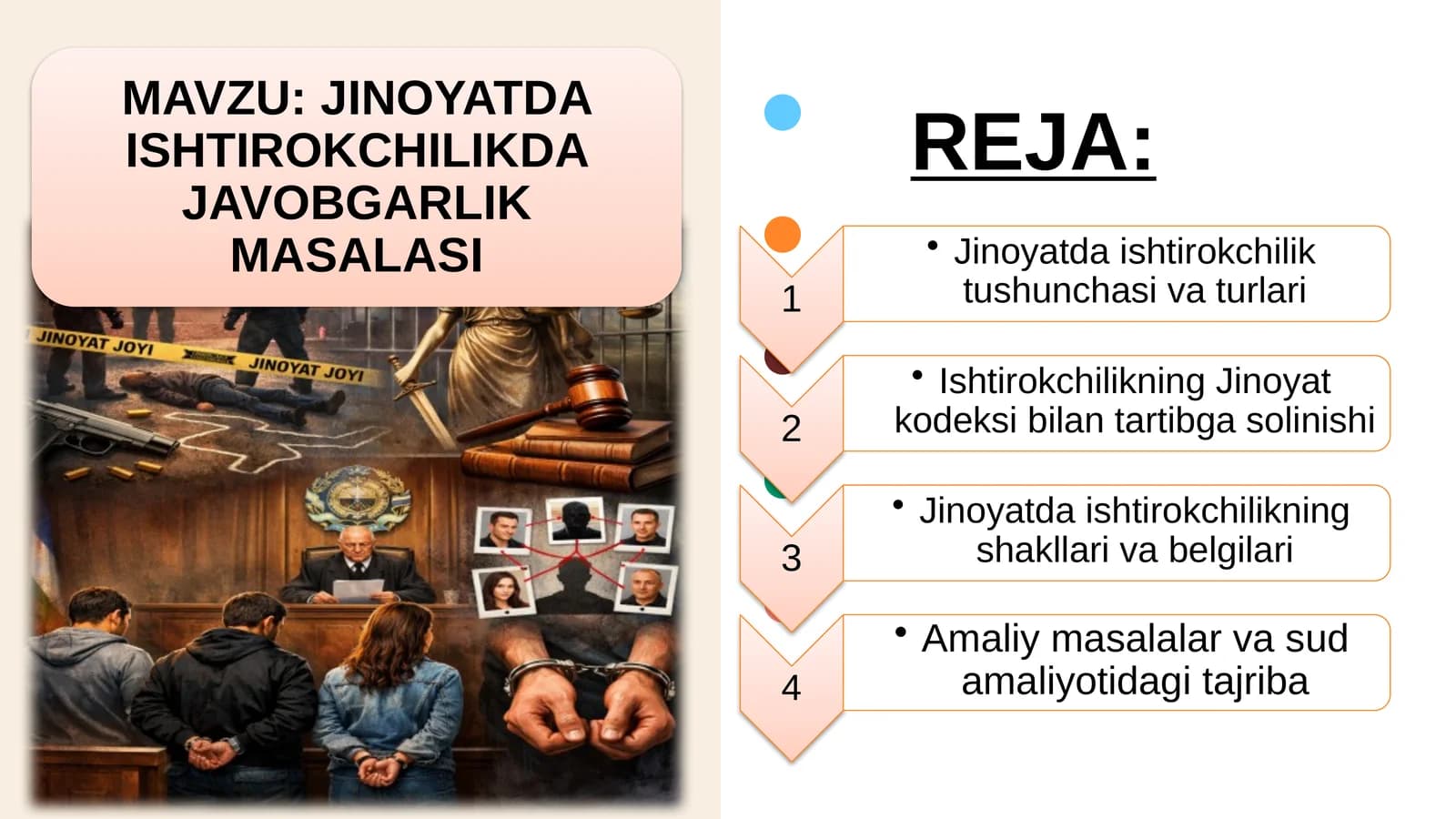 JINOYATDA ISHTIROKCHILIKDA JAVOBGARLIK MASALASI