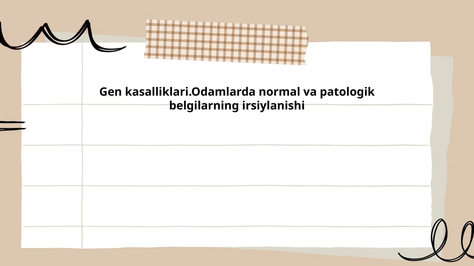 Gen kasalliklari.Odamlarda normal va patologik belgilarning irsiylanishi