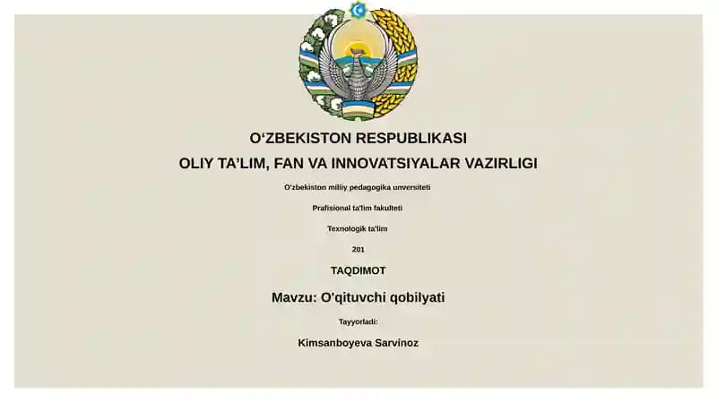 O'qituvchi qobilyati