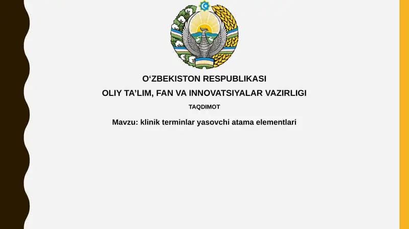 Klinik terminlaryasovchiatamaelementlari