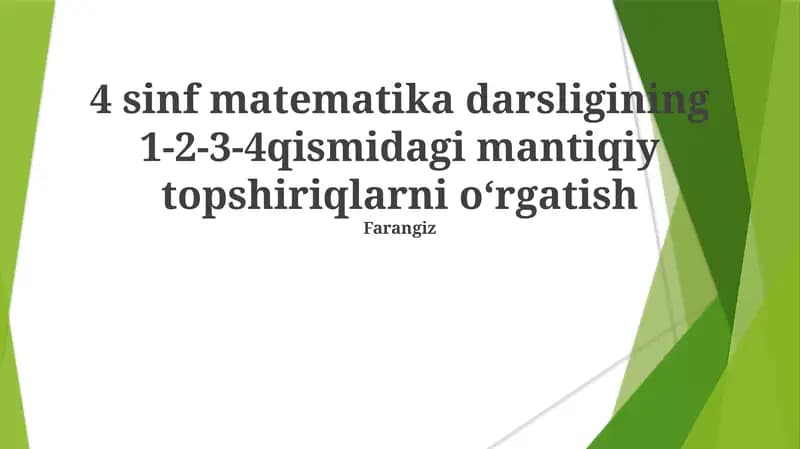 4 sinf matematika darsligi