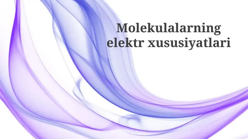 Molekulalarning elektron xususiyatlari