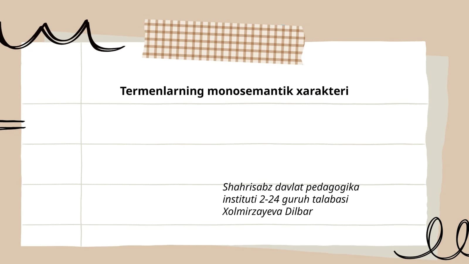Termenlarning monosemantik xarakteri