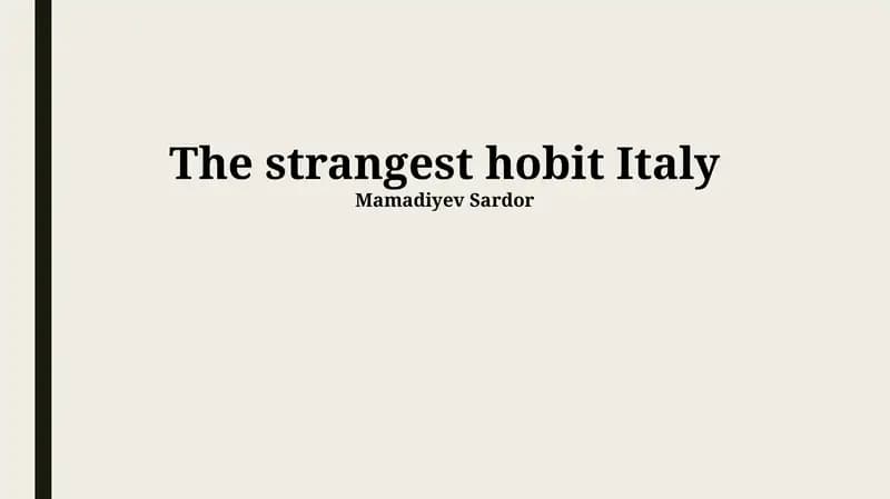 The Enigma of the Italian Hobbit