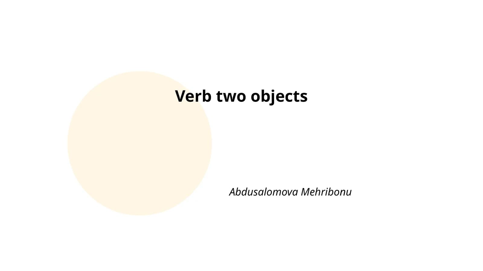 Verb two objects