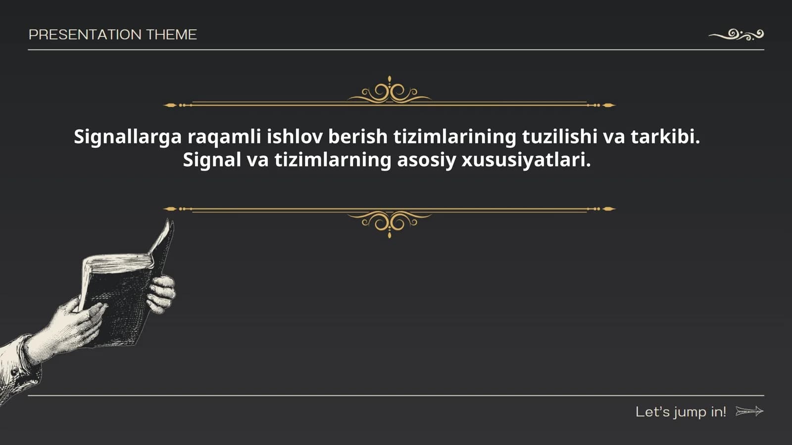 Signallarga raqamli ishlov berish tizimlarining tuzilishi va tarkibi
