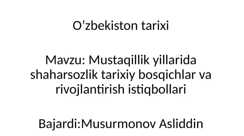 O’zbekiston tarixi