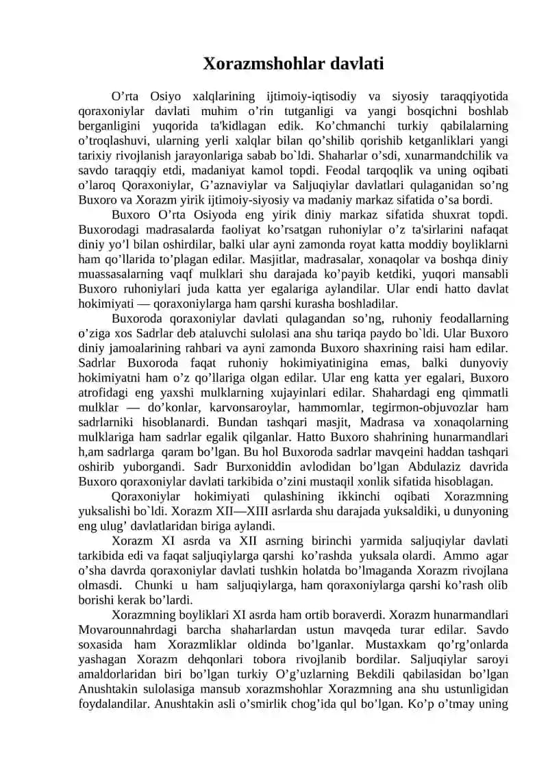 Xorazmshohlar davlati