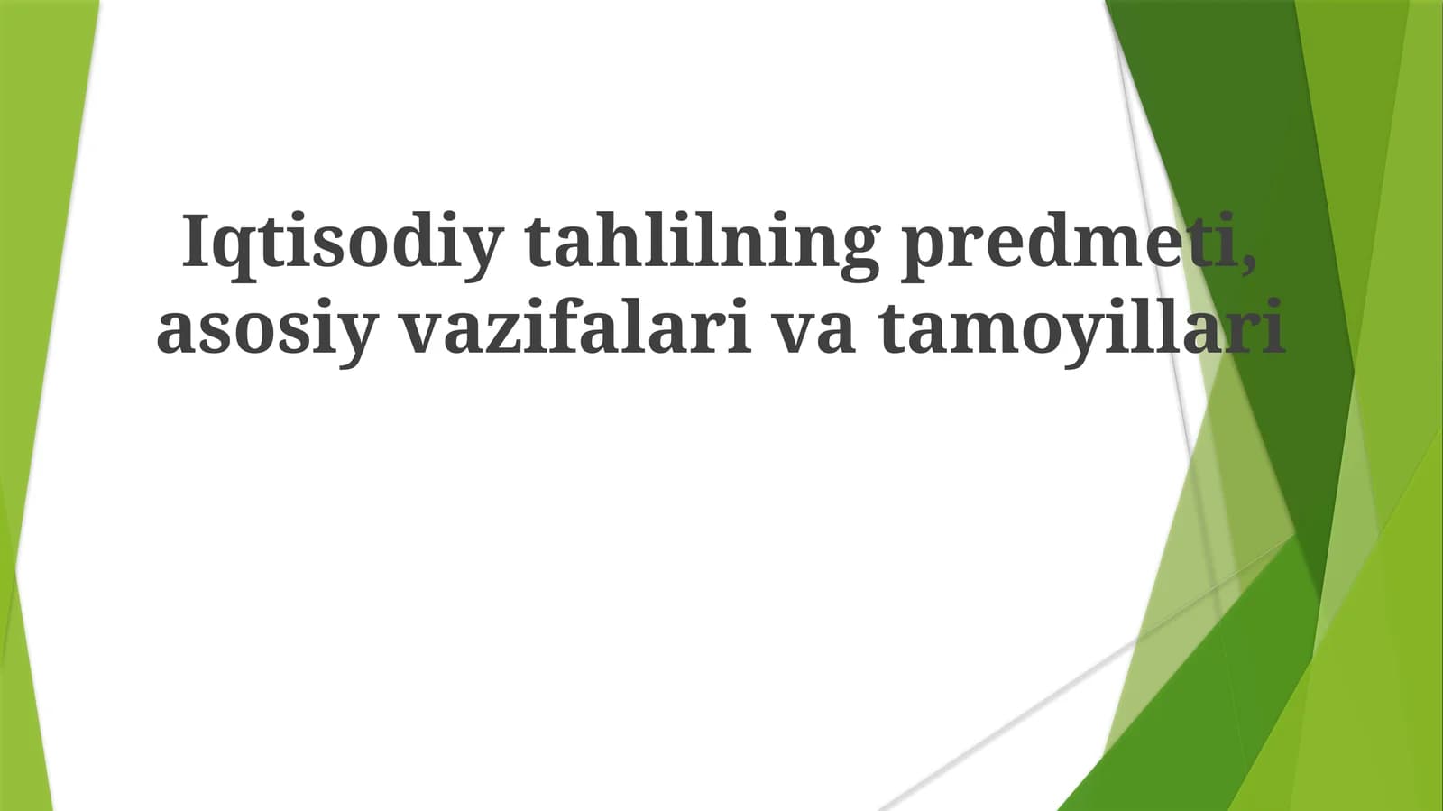 Iqtisodiy Tahlilning Asosiy Vazifalari