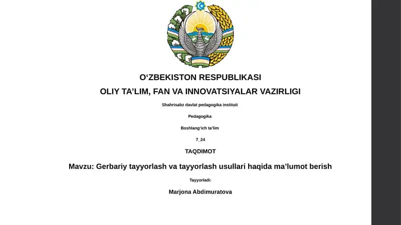 Gerbariy tayyorlash va tayyorlash usullari