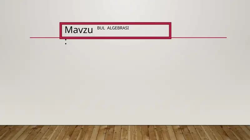 Bul algebrasi