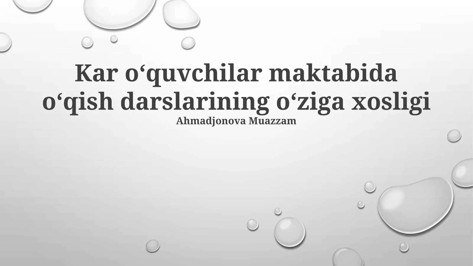 Kar oʻquvchilar maktabida oʻqish darslarining oʻziga xosligi