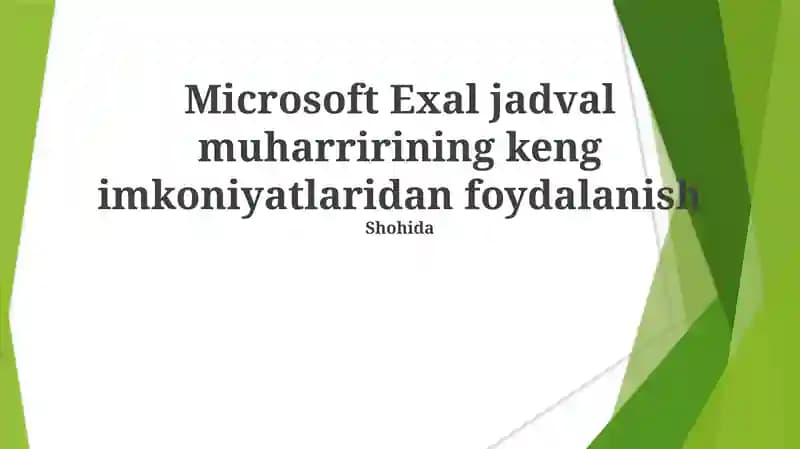 Microsoft Exal jadval muharrir