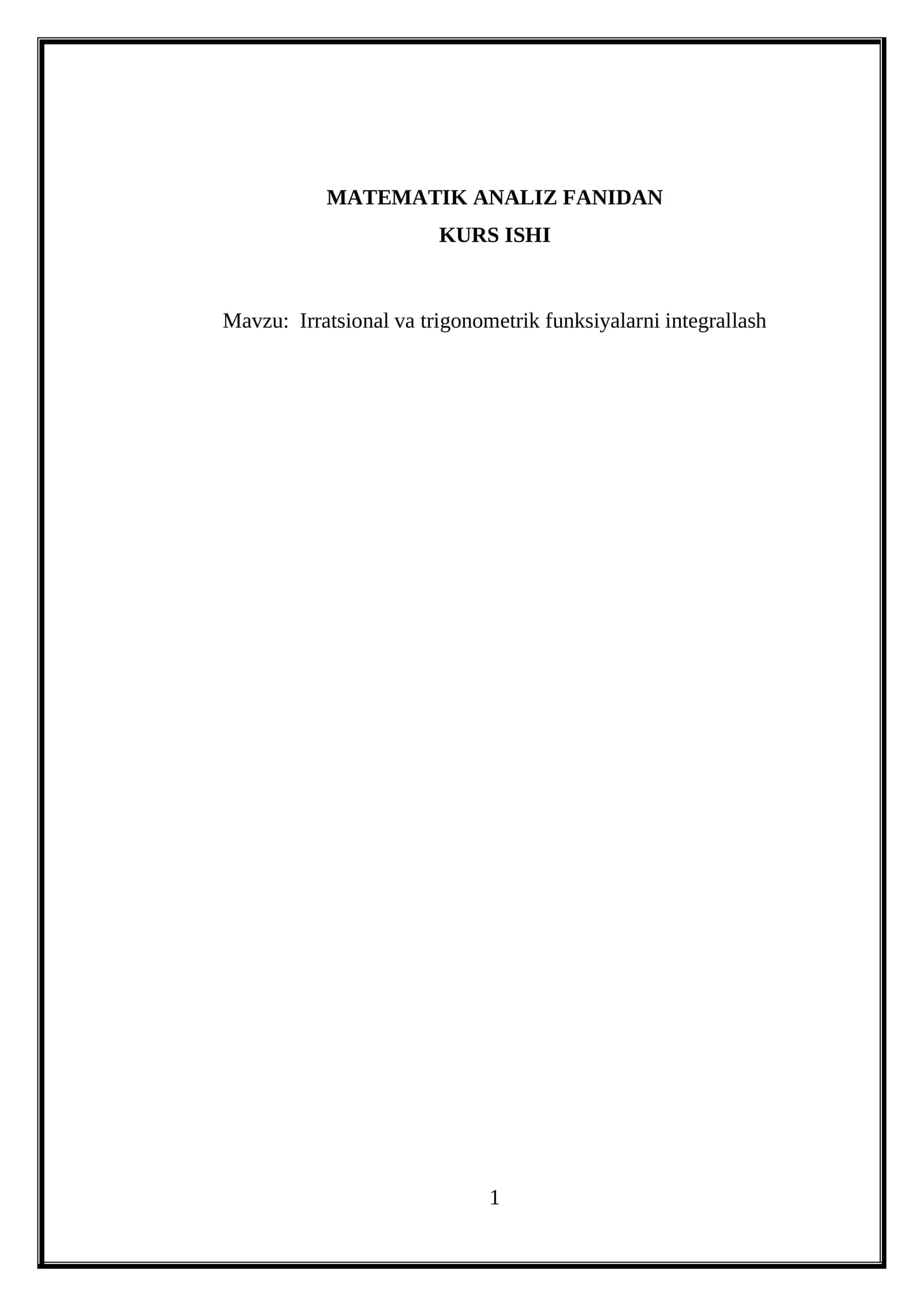 Irratsional va trigonometrik funksiyalarni integrallash 26