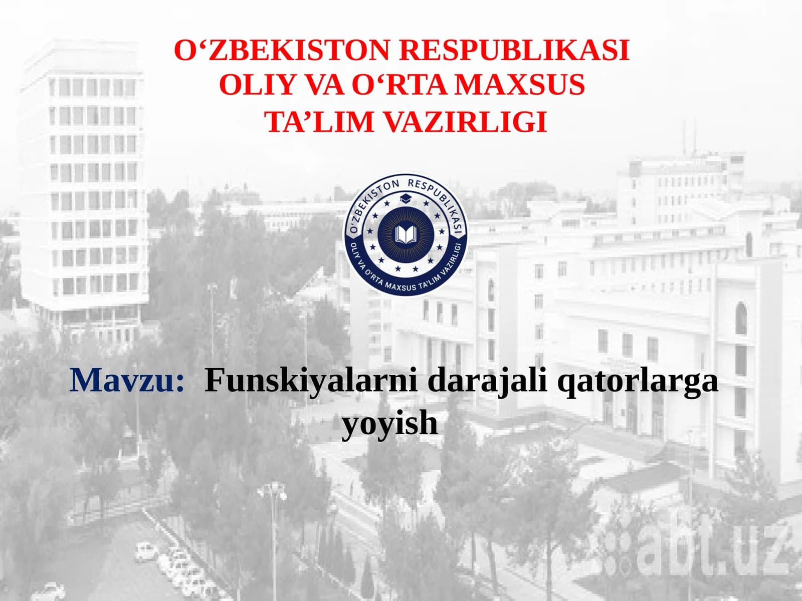 Funskiyalarni darajali qatorlarga yoyish