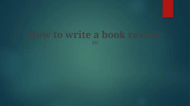 How to write a book review