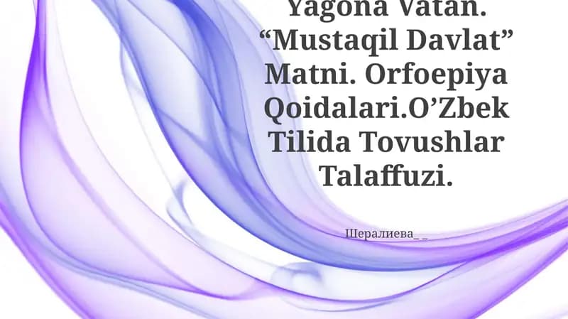 Orfoepiya Qoidalari