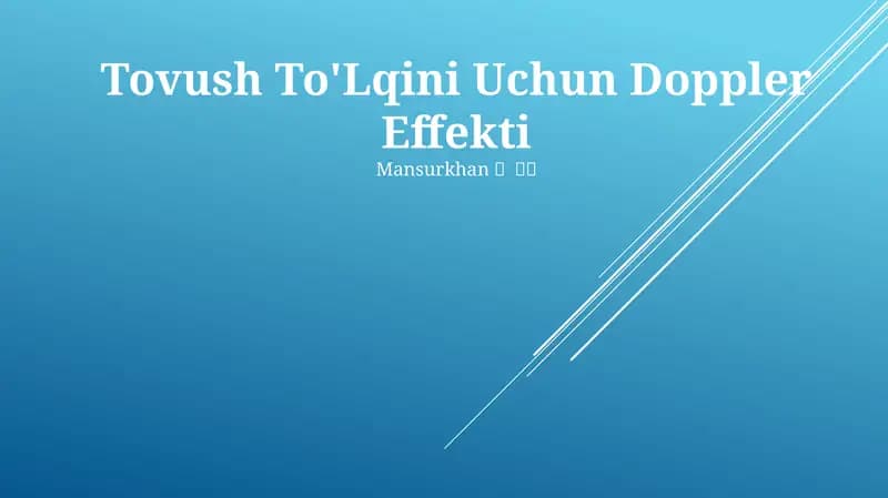 Ovozdagi Doppler Effekti