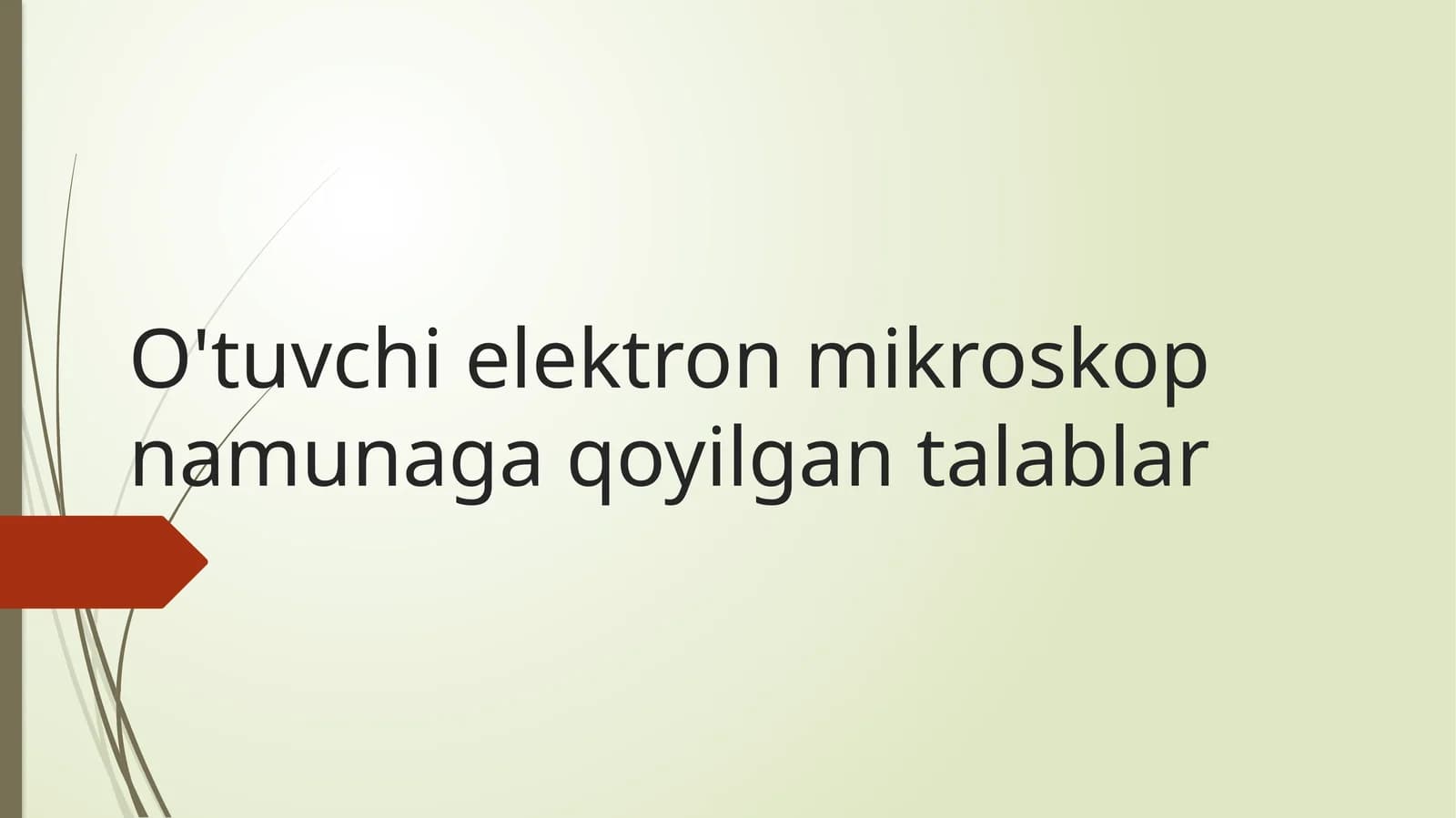 O'tuvchi elektron mikroskop namunaga qoyilgan talablar | Fizika prezentatsiya PPT