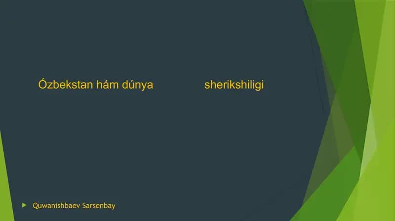 Ozbekistan ham dunya